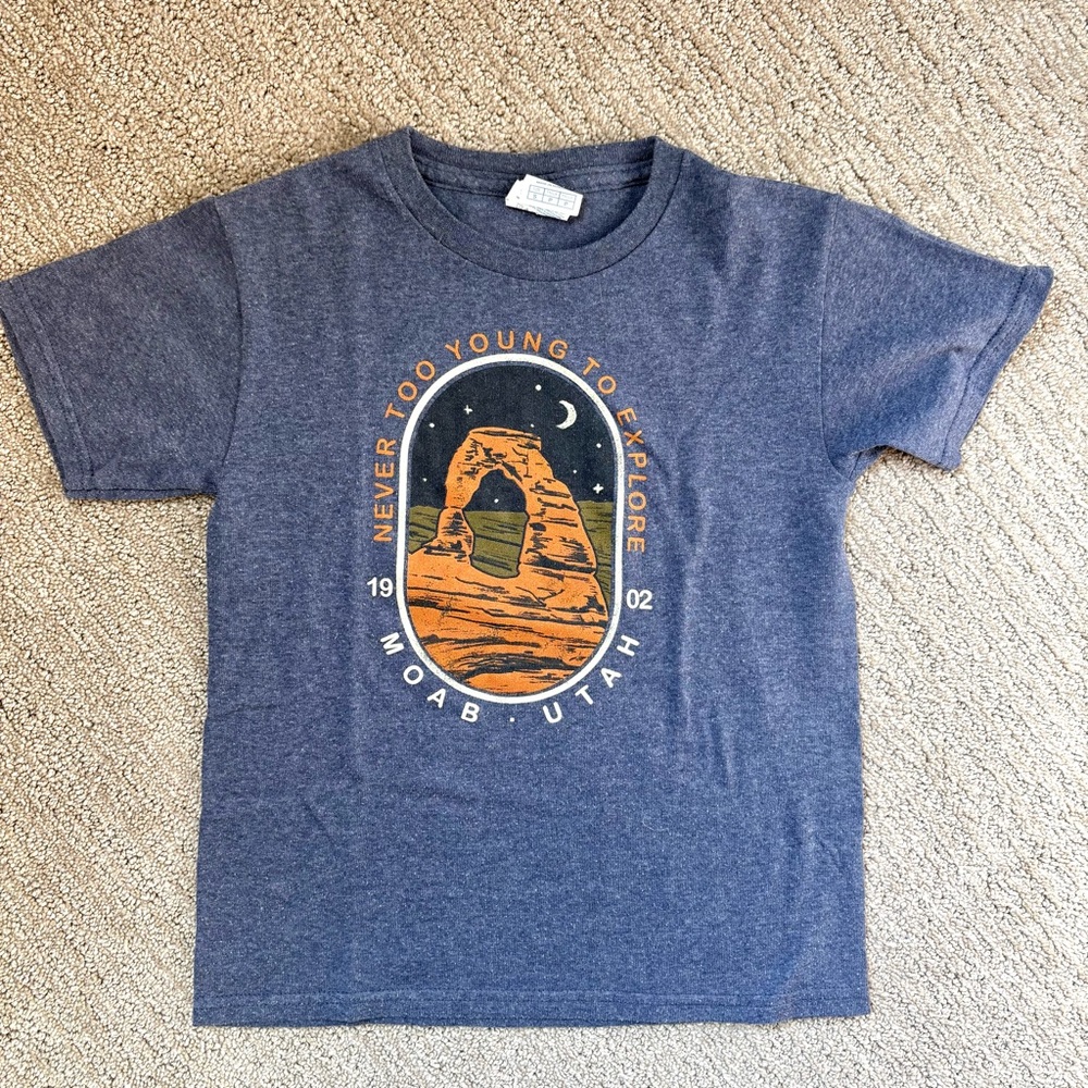 Moab Utah Never Stop Exploring National Park Tshirt Youth XS